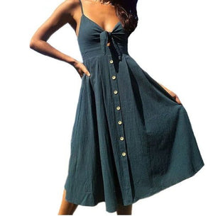 Women Summer Dresses Sleeveless Backless Strap Long Close - fitting Sheath Female Party Evening Dresses Vestidos - MISSCLAUS
