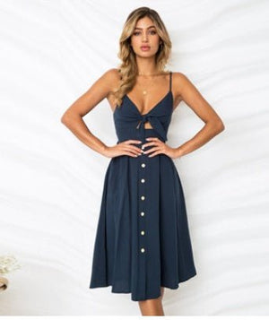 Women Summer Dresses Sleeveless Backless Strap Long Close - fitting Sheath Female Party Evening Dresses Vestidos - MISSCLAUS