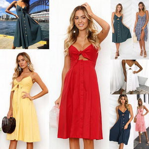 Women Summer Dresses Sleeveless Backless Strap Long Close - fitting Sheath Female Party Evening Dresses Vestidos - MISSCLAUS