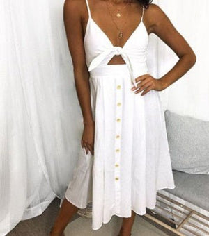 Women Summer Dresses Sleeveless Backless Strap Long Close - fitting Sheath Female Party Evening Dresses Vestidos - MISSCLAUS