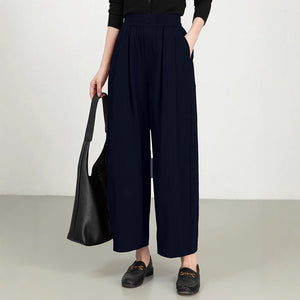 Women's Fine Twill Sandcard Elastic Waist Casual Pants - MISSCLAUS