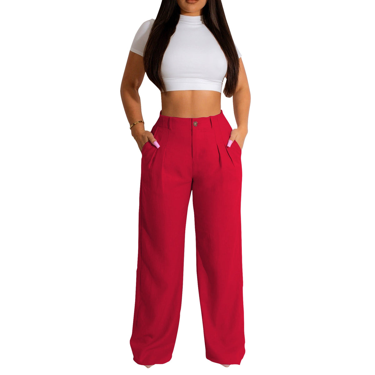 Women&#39;s Linen Cotton Casual Breathable Straight Trousers - MISSCLAUS