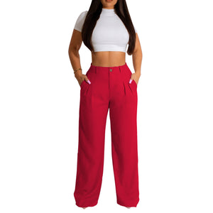 Women's Linen Cotton Casual Breathable Straight Trousers - MISSCLAUS