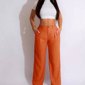 Women's Linen Cotton Casual Breathable Straight Trousers - MISSCLAUS